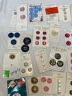 Vintage Large Lot Of 1960s Buttons On Cards - Mixed Cards Lamode