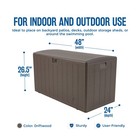 Plastic Development Group 105 Gallon Outdoor Patio Storage Deck Box  Driftwood