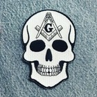 Masonic Skull Embroidered Patch Iron-on Freemason Square Compass Mason Logo New