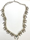 Navajo Sterling Naja Squash Blossom Turquoise Double Strand 25 5  Necklace 94g