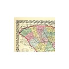 Historic State Map - South Carolina - Colton 1855 - Vintage Wall Art