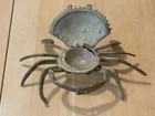 Vintage Brass Crab Lift Top   Movable Claws Cigarette Ashtray Antique Decor Rare