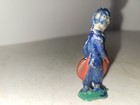 Vintage Barclay   Manoil Lead 2 5  Race Car Driver Mechanic Caring Tire 1930s