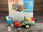 Vtg Tractor W  Driver Ms 857 Tin Litho Clockwork Wind Up Toy China 1960 s Works 