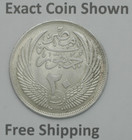 1956 Egypt Silver 20 Piastres Sphinx Scarce High Grade Beauty Free Shipping