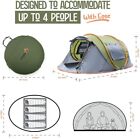 Camping Tent - 4-person Easy Pop Up Tent With 2 Doors - Upf50  Waterproof 