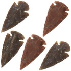 Medieval Flint Agate Arrowhead 5-piece Set 2  Mohs Hardness 7 Handcrafted