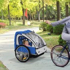 2-seat Kids Child Bicycle Trailer  Blue