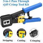 Rj45 Crimping Tool For Cat6 Cat5e Cat5  Sturdy Pass Through Crimper   Ethernet