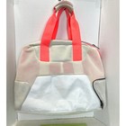 Adidas By Stella Mccartney Gym Bag White Tan Neon Coral Mesh Duffel Ax8257