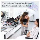 Makeup Case Cosmetic Train Case Organizer 11 8 Inch Large Makeup Box Travel S   