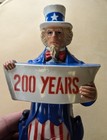 Vintage 1975 Uncle Sam Coin Bank 200 Year Anniversary Usa Plastic Antique Guc