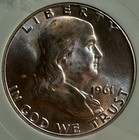1961-d Franklin Silver Half Dollar -  b103 ilz 