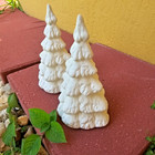 Pair Of Christmas Trees 6  Ceramic Bisque Ready To Paint Pottery