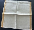 2 Vintage Linen Dish Tea Towels Yellow Woven Stripes 17x34 Farmhouse Cottage Nos