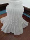Vintage Frosted Ruffled Top Glass Light Globe Lamp Shade Fitter Hobnail Ceiling 