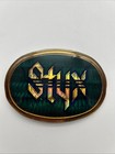 Vintage 1970s   styx   Rock Band Pacifica Belt Buckle Emerald Green