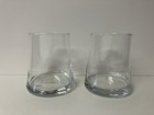 Set Of 2 Libbey Bravura Clear 4  Double Old Fashioned Glasses Curved Barware