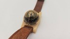 Vintage Mid Century Bubble Wrist Compass With Leather Strap