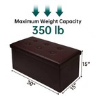 30 Inches Folding Storage Ottoman Bench  Faux Leather Footstool Ottoman  Stor   