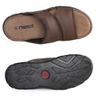 Mens Leather Slides Beach Sandals Outdoor Indoor Casual Comfort Slippers Sandal