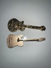 Vintage Collectible Pair Of Hard Rock Cafe Guitar Pins