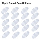 20pcs 39mm Coin Storage Box Clear Round Plastic Capsules Holder  W  5 Sizes Pads