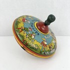 Vintage Pressed Litho Tin Toy Spinning Top Snow White   The Seven Dwarfs Works