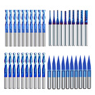 1 8   Shank Cnc Router Bit End Mill Engraving Bits Milling Cutter Carbide 40 Pcs