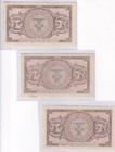 Thailand Set 3  1 5 10 Baht Nd 1946 King Rama Viii P 63 64 65 Xf au Little Ytone