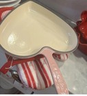      New Le Creuset  Heart Shaped Cast Iron Skillet Pan  Chiffon Pink  10   France