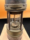 Antique Vintage British Coal Miner s Lamp Brass With Glass And Hanger