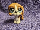 Littlest Pet Shop Lps Hasbro Dog Figure Brown   White Blue Eyes 2007