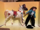 Breyer Tyler   Hillary Gift Set Pinto Classic Arab Stallion  Tack doll  Orig Box