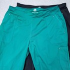 Healing Hands Tori Scrub Pants Lot Women s Xl Black   Green Stretch Yoga Waist