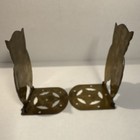 Brass Owl Bookends Pair  Textured  Wildlife