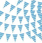 118 Ft White Blue Checkered Pennant Flags  Auto Car Dealership Lot Advertising
