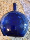 Blue Glass Decorative Bottle Vase With Cork Stopper  Decorative Glass Bottle