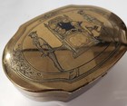 Schrafft   s Brass Candy Tin  victorian Scene 