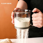 Semi-automatic Flour Sifter     Hand Press Transparent Baking Sieve Tool Product