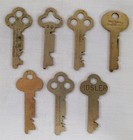 Vintage Flat Key Lot Safe Deposit Box Remington   Sherman Mosler Etc