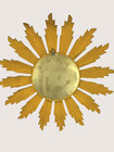 Mid Century 1960s Convex Giltwood Sunburst Starburst Mirror 20  Gilded Wood Wall