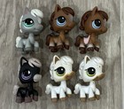 Littlest Pet Shop Lps Horse Pony Figure Lot Of 6 Brown White Black Hasbro
