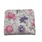 Girls White Pastel Floral Pattern 3 1 4x4  Bifold Snap Wallet By Lb Money