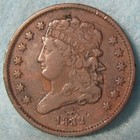 1832 Classic Head Half Cent Better Grade Details   Old Us Coin  579