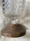 Antique Make Do Late 19th C  Jacob   s Ladder Celery Vase With Wooden Bottom