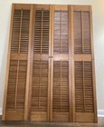 Vintage Wooden Bifold Window Shutter Salvage Restoration 57   tall 41   wide