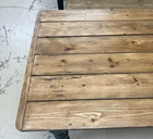 Antique English Pine Painted Base Rustic Farmhouse Dining Table 87  X 32 