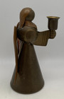Vintage Brass   Copper Angel Candle Holder Petina 4 