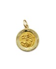14k Yellow Gold Round Patron Saint St  Michael Medal Charm Necklace Pendant